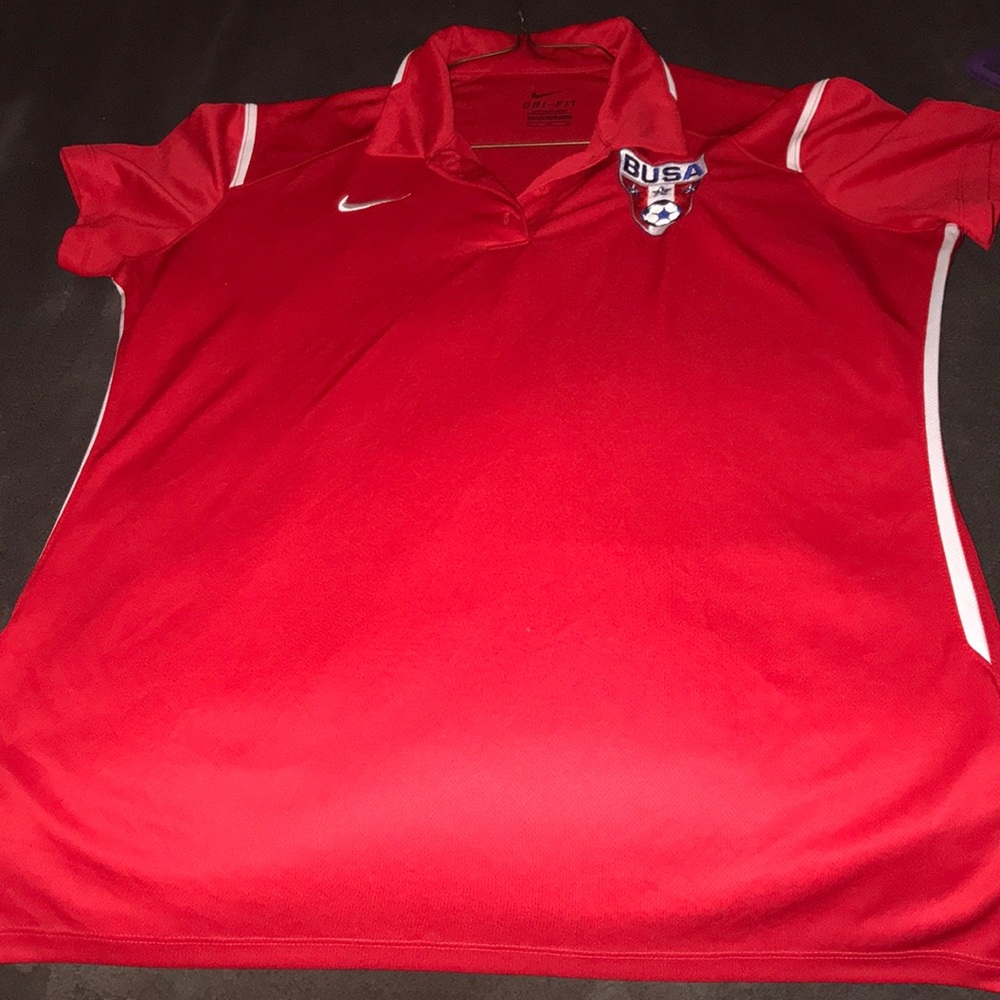 Ladies Red Nike Polo BUSA soccer club shirt